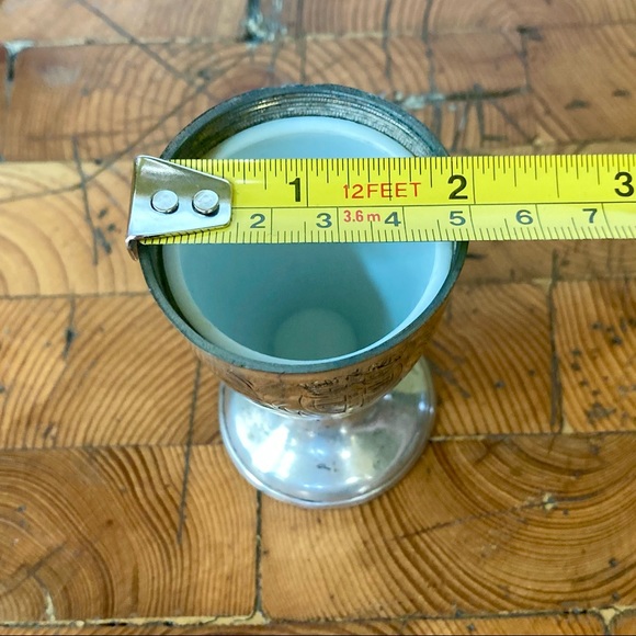 Vintage Pair Nickel Silver Egg Cups with Crests - Picture 3 of 8